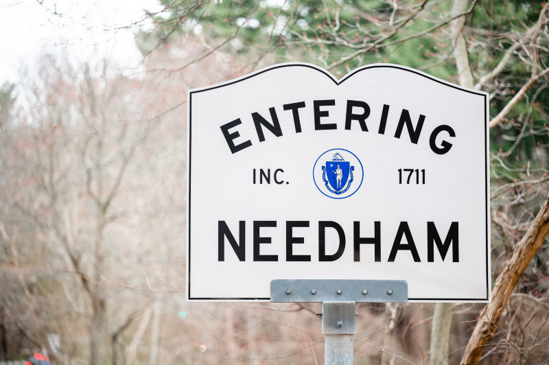 Entering Needham Road Sign